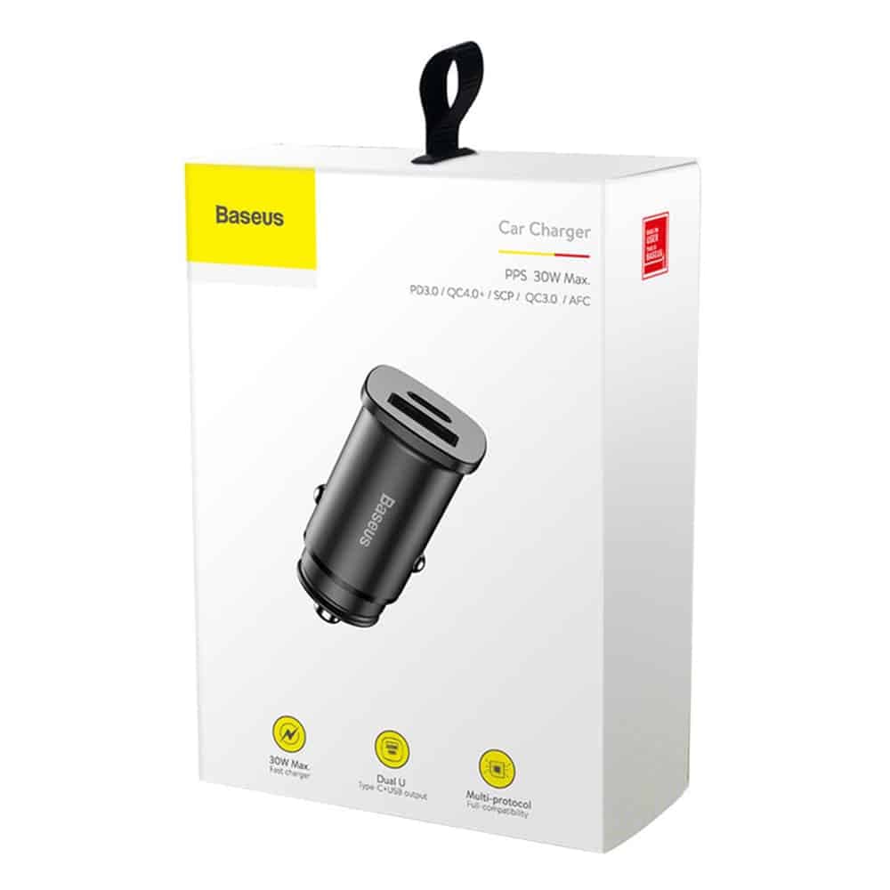 Baseus Square Car Charger PPS QC4.0 / PD3.0 5A 30W (Black) 5