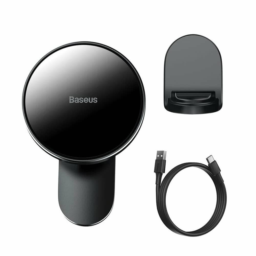 Baseus Big Energy car mount with wireless charger 15W for iPhone 12 (Black) 5