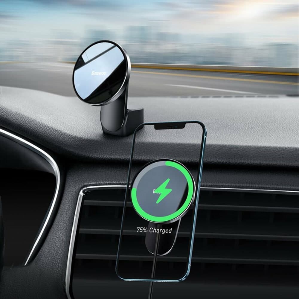 Baseus Big Energy car mount with wireless charger 15W for iPhone 12 (Black) 6