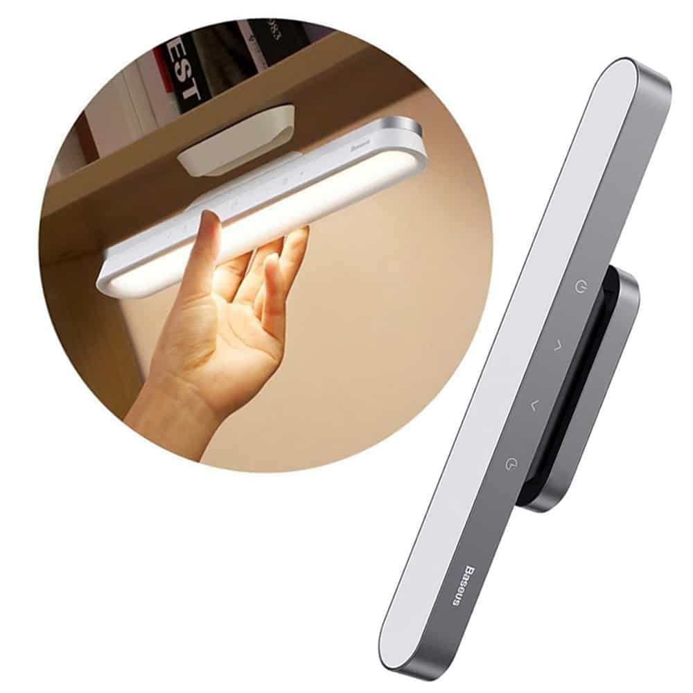 Baseus Magnetic LED Bedside Lamp Under Cabinet Lamp for Home Kitchen Room Gray (DGXC-C0G)