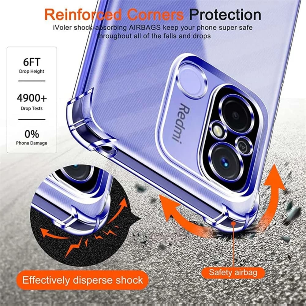 Techsuit Shockproof Clear Silicone - θήκη για Xiaomi Redmi 12C - Διάφανο 3