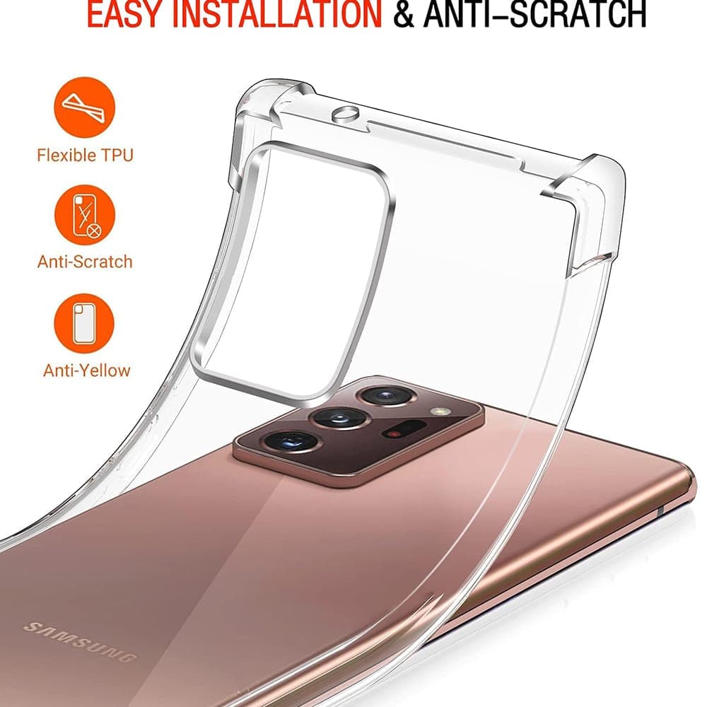 Techsuit Shockproof Clear Silicone - θήκη για Samsung Galaxy Note20 Ultra - Διάφανο 4