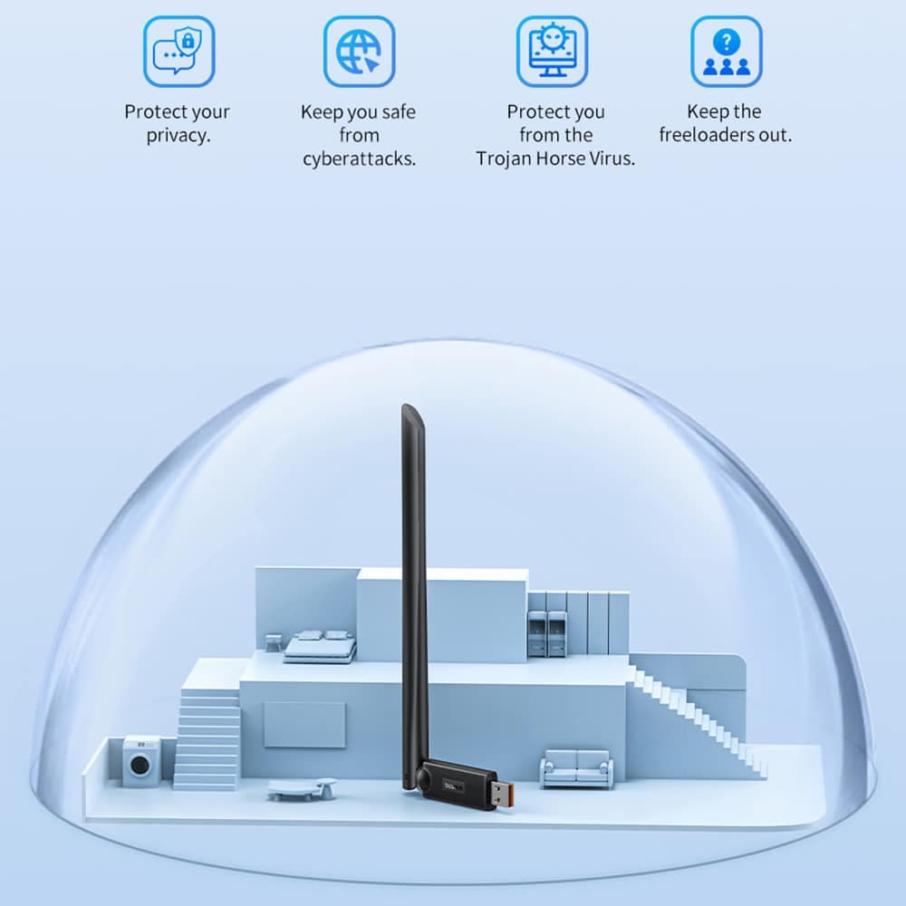 Baseus BS-OH173 650Mb/s 5 GHz USB network card - Μαύρο 4