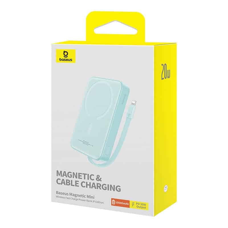 Baseus Magnetic Mini MagSafe 10000mAh 20W powerbank με ενσωματωμένο καλώδιο Lightning - μπλε 8