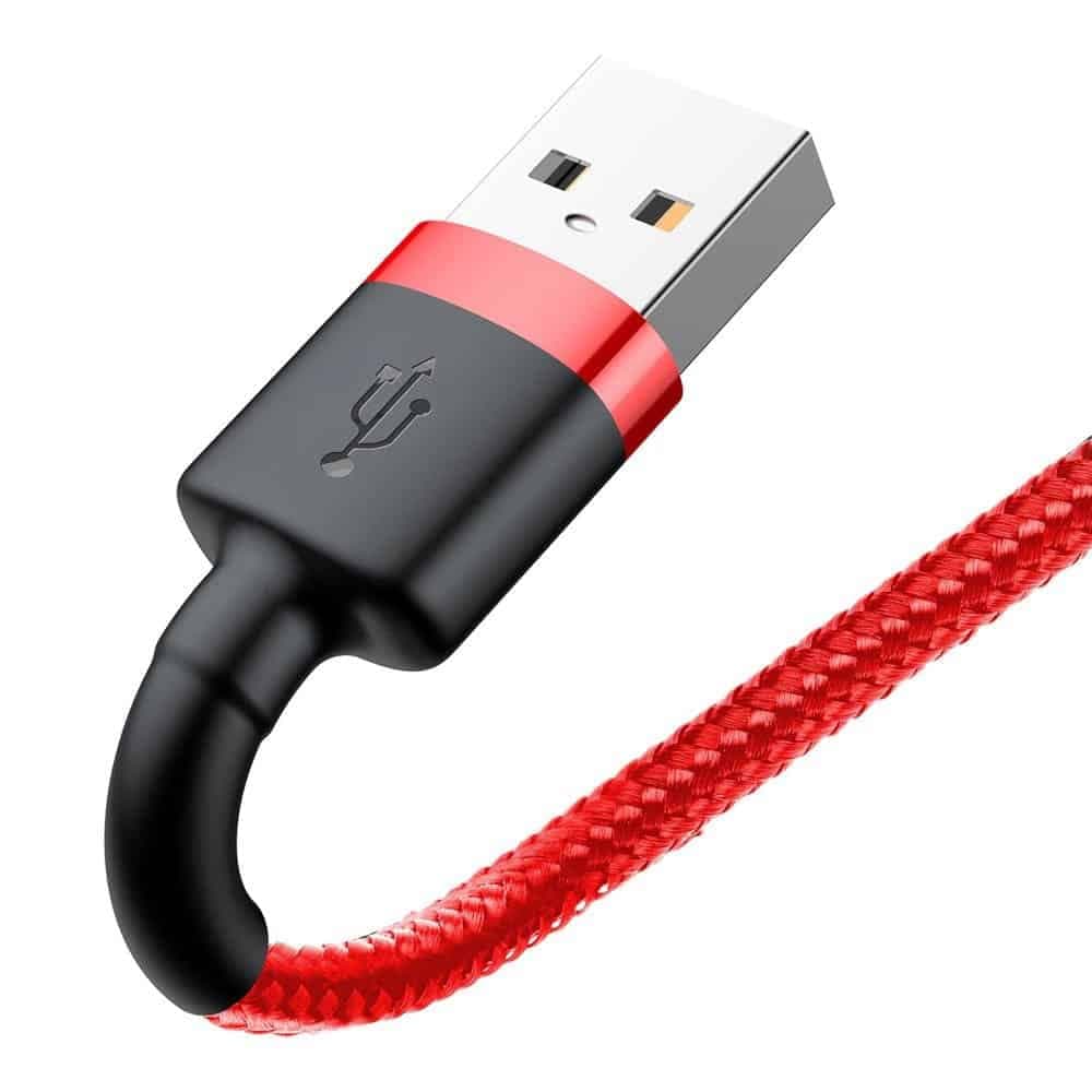 Baseus Cafule Καλώδιο durable nylon cord USB / Lightning QC3.0 2A 3M red (CALKLF-R09) 3