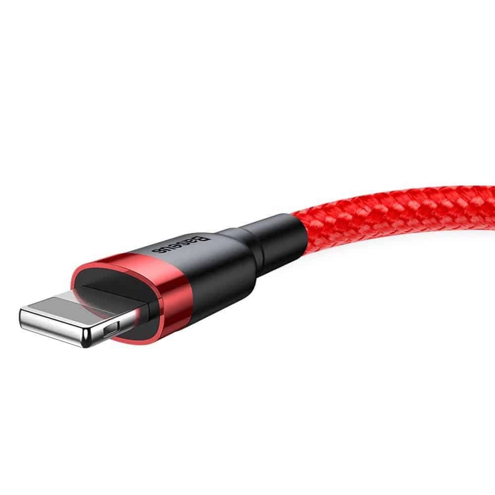 Baseus Cafule Καλώδιο durable nylon cord USB / Lightning QC3.0 2A 3M red (CALKLF-R09) 5