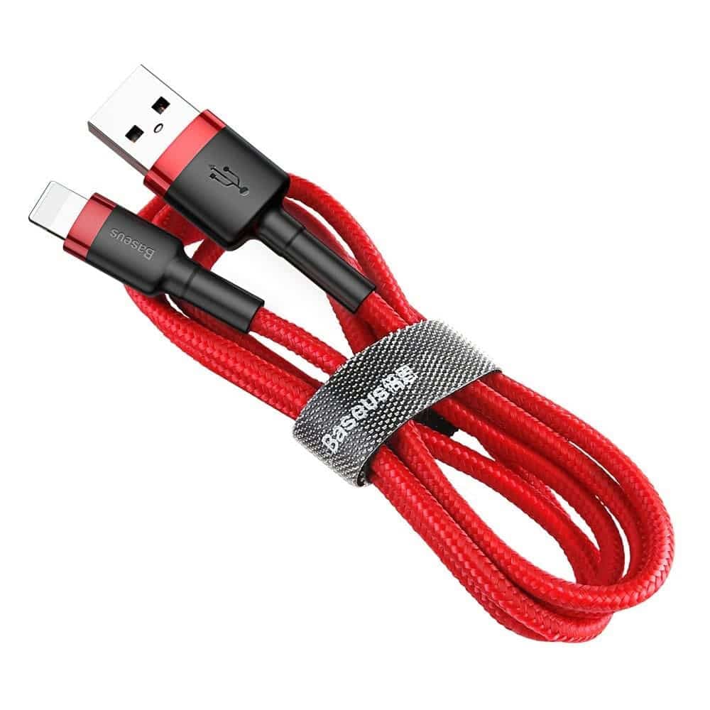 Baseus Cafule Καλώδιο durable nylon cord USB / Lightning QC3.0 2A 3M red (CALKLF-R09) 4