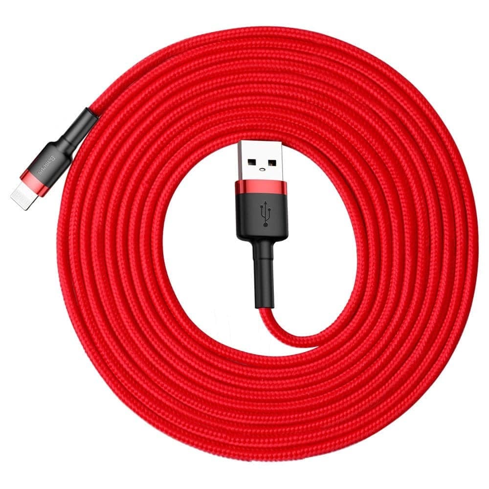 Baseus Cafule Καλώδιο durable nylon cord USB / Lightning QC3.0 2A 3M red (CALKLF-R09) 2