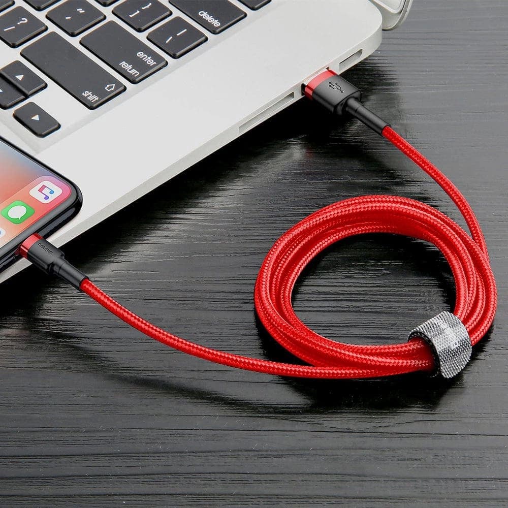 Baseus Cafule Καλώδιο durable nylon cord USB / Lightning QC3.0 2A 3M red (CALKLF-R09) 6