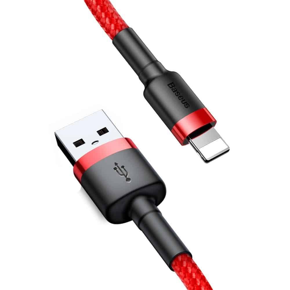 Baseus Cafule Καλώδιο durable nylon cord USB / Lightning QC3.0 2A 3M red (CALKLF-R09)