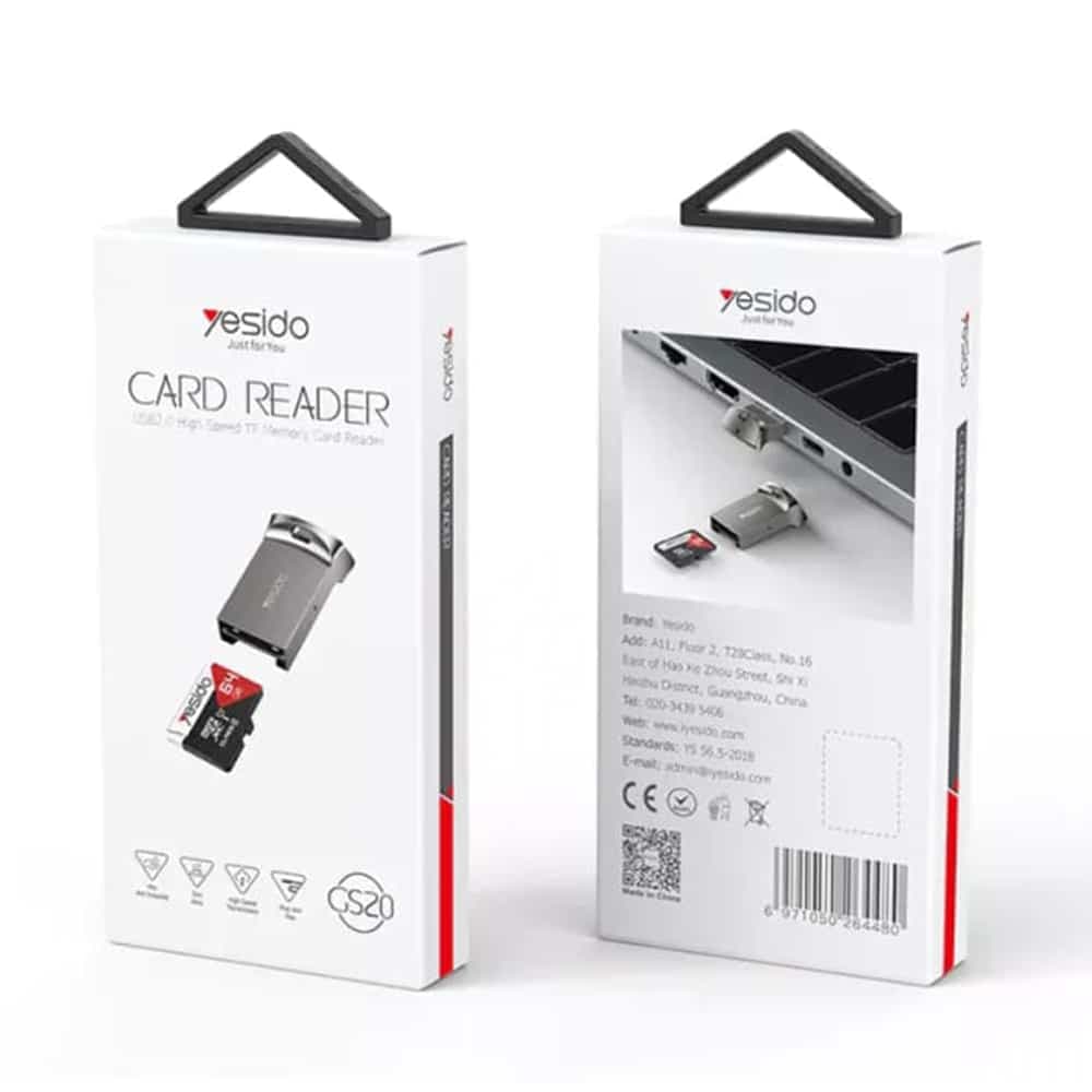 Yesido - Card Reader (gs20) - Usb To Tf Card, Aluminium Alloy, 480mbps - Grey 4