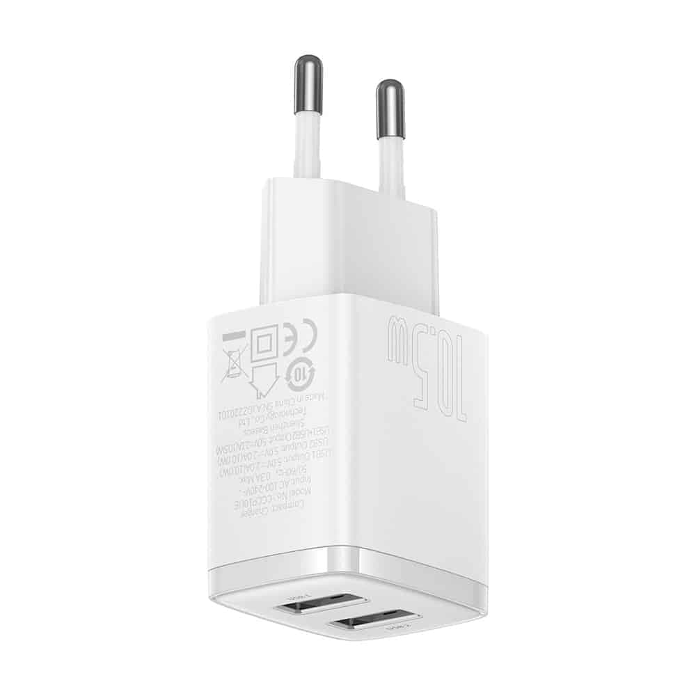 Baseus Compact charger 2x USB 10.5W white (CCXJ010202) 1