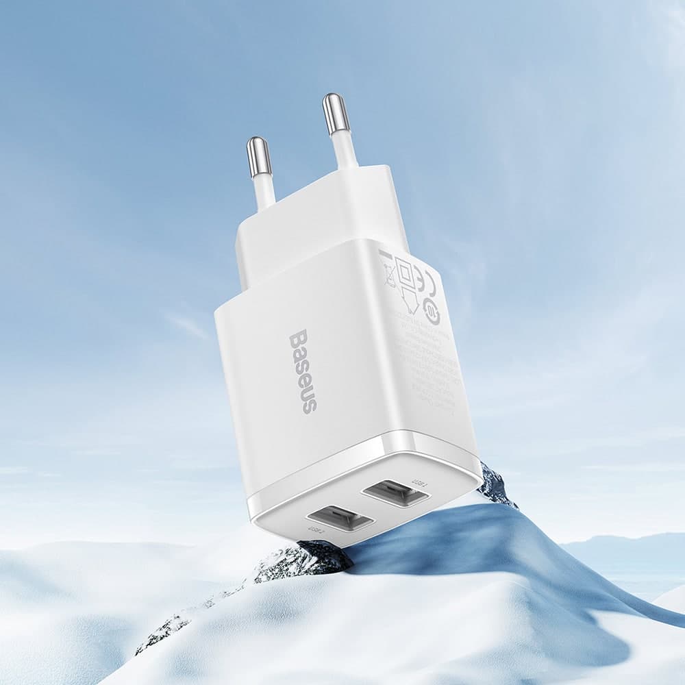 Baseus Compact charger 2x USB 10.5W white (CCXJ010202) 5
