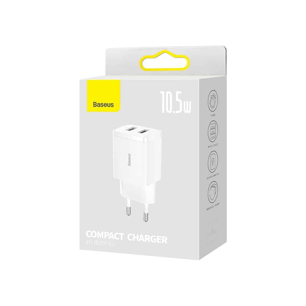 Baseus Compact charger 2x USB 10.5W white (CCXJ010202) 7