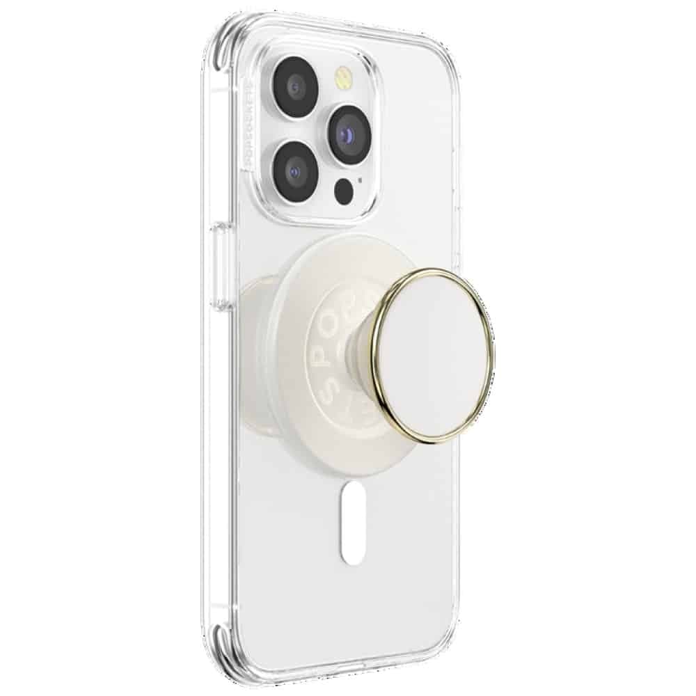 Πρόσφυση Και Στήριξη Για Τηλέφωνο Popsockets Round Luxe Coconut Creme Enamel Magsafe Μπεζ 8 3