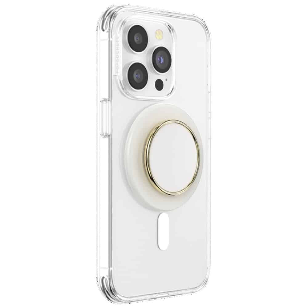 Πρόσφυση Και Στήριξη Για Τηλέφωνο Popsockets Round Luxe Coconut Creme Enamel Magsafe Μπεζ 8 4