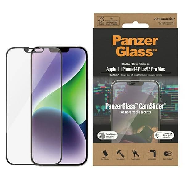 Panzerglass Ultra-Wide Fit Για iPhone 14 Plus / 13 Pro Max 6,7" Με Προστασία Οθόνης Camslider Και Αντιβακτηριακή Τεχνολογία
