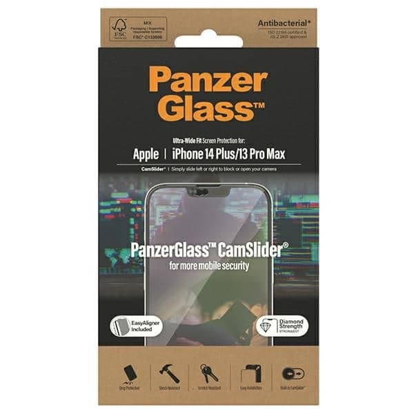 Panzerglass Ultra-Wide Fit Για iPhone 14 Plus / 13 Pro Max 6,7" Με Προστασία Οθόνης Camslider Και Αντιβακτηριακή Τεχνολογία 3
