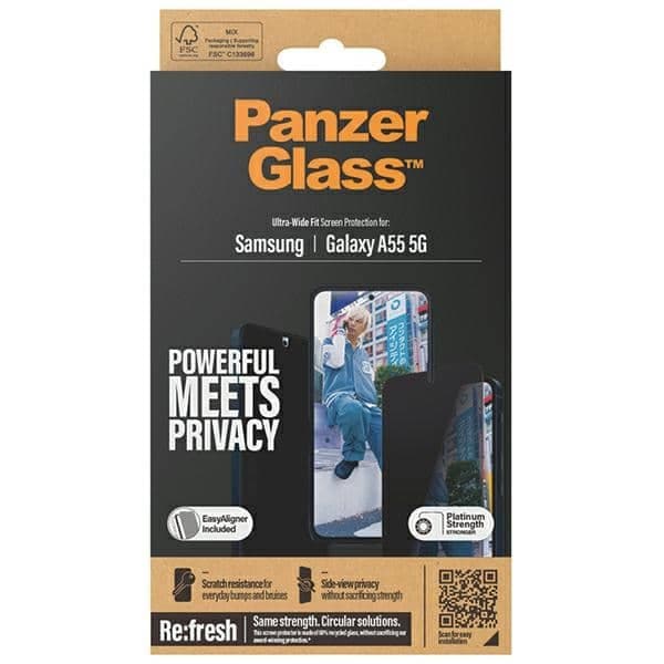 Panzerglass Ultra-Wide Fit Προστασία Οθόνης Samsung Galaxy A55 5g Με Φίλτρο Ιδιωτικότητας Και Easy Aligner P7358 4