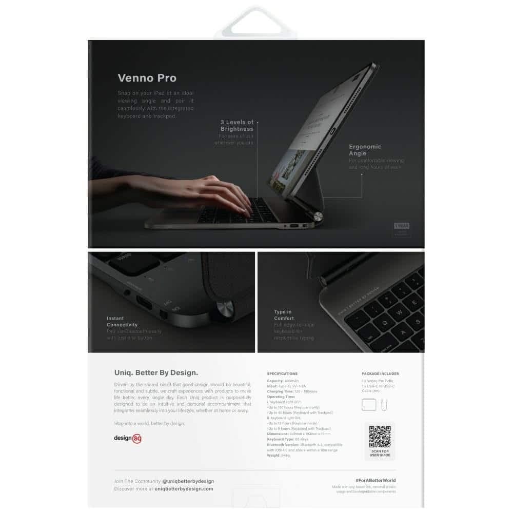 Θήκη Uniq Venno Pro Magnetic Smart Με Πληκτρολόγιο Για iPad 11" A16 (2025) / iPad 10.9" 10η Γενιά (2022) 9