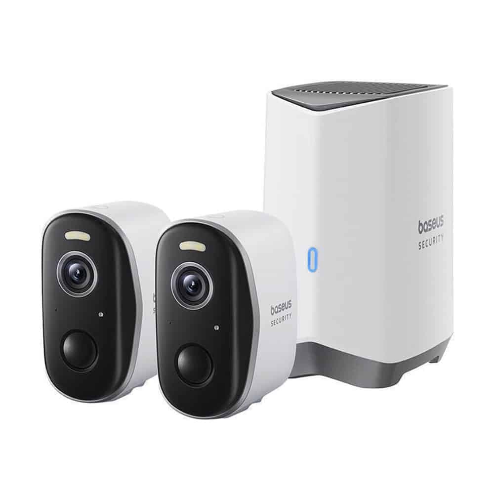 Baseus - Outdoor Camera Security N1 Plus (s0ty002131) - 2k, 16gb, 2 Camera Kit, Two-Way Talk, Night Vision, Ip67 - Moon White 5