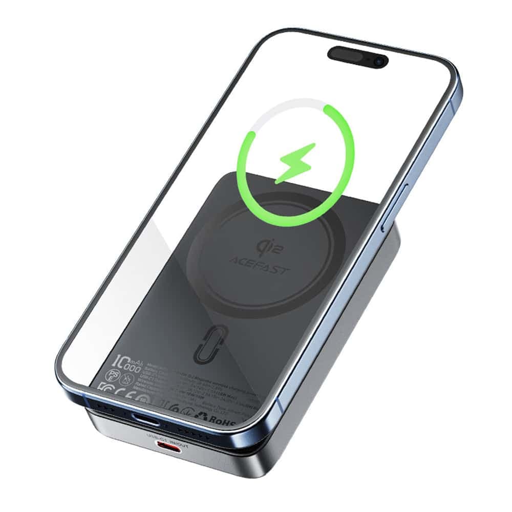 Acefast - Magnetic Power Bank (m11-10000) - Type-C, 10000mah, 38.5wh, Pd30w, Qi2 Certified, Led Indicator - Black 3