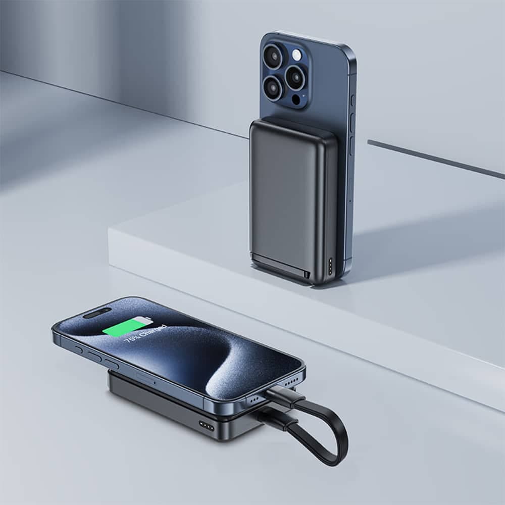 Acefast - Magnetic Power Bank (m11-10000) - Type-C, 10000mah, 38.5wh, Pd30w, Qi2 Certified, Led Indicator - Black 6