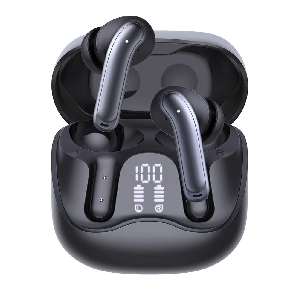 Techsuit - Premium Wireless Earbuds Echofit pro (cw5) - Bluetooth V5.4, Anc, Enc, 400mah, Multi-Connect, Fast Charging, 6 Mic - Black 4