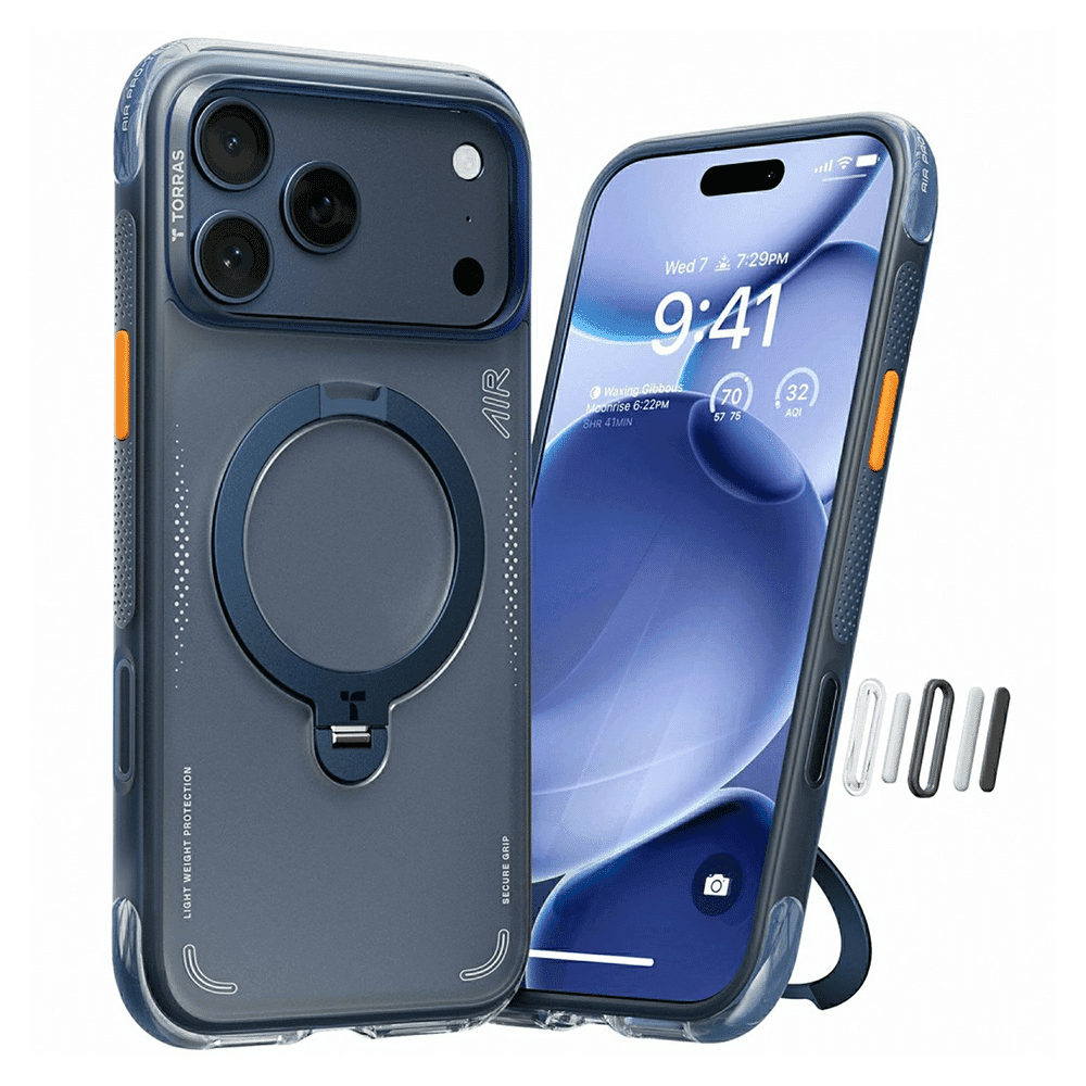 Torras - Ostand Spin Air Series - Iphone 17 Pro - Midnight Blue