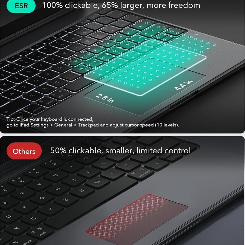 ESR Shift Keyboard Case - θήκη για Apple iPad Air (2020) / (2022) 11 (2024) (2025) - Γκρι 4