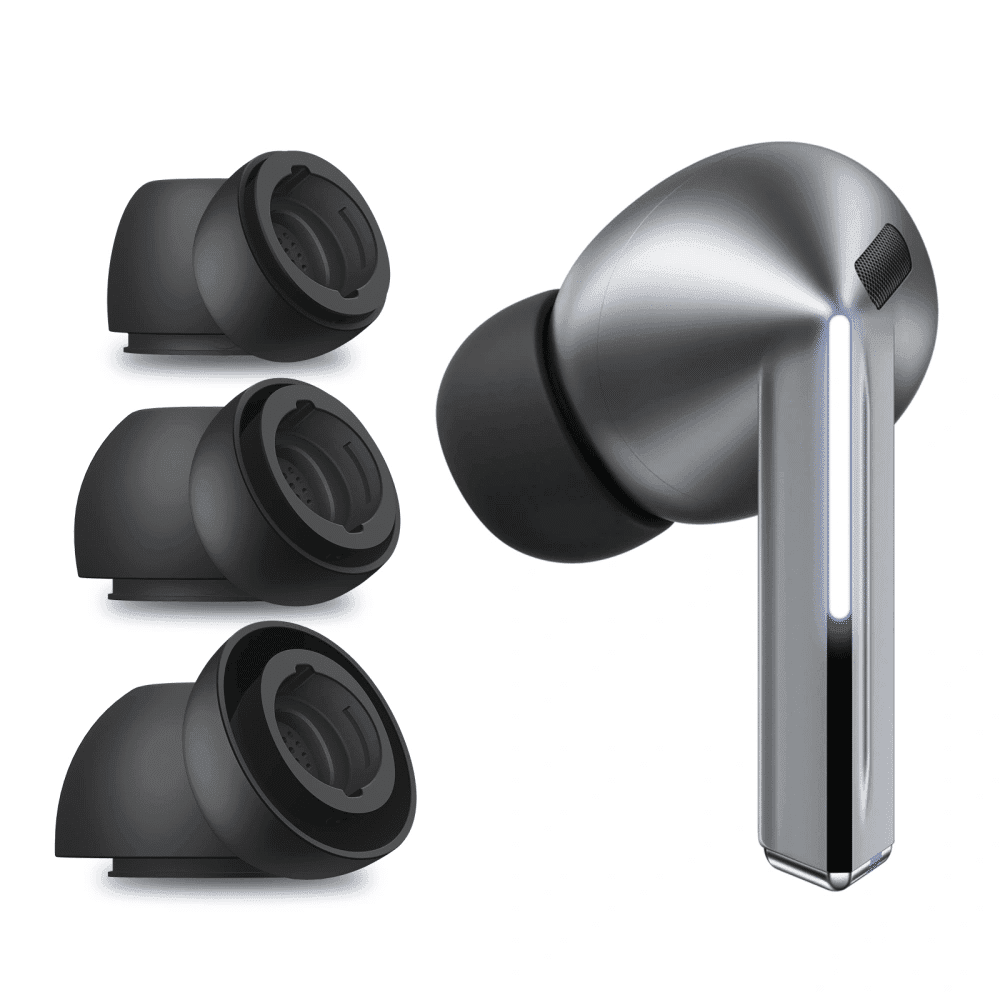 Techsuit - (3 Pack) Replacement Ear Tips Airvibe (et3) -For Samsung Galaxy Buds 3 Pro, Premium Silicone S, M, L Sizes - White 2
