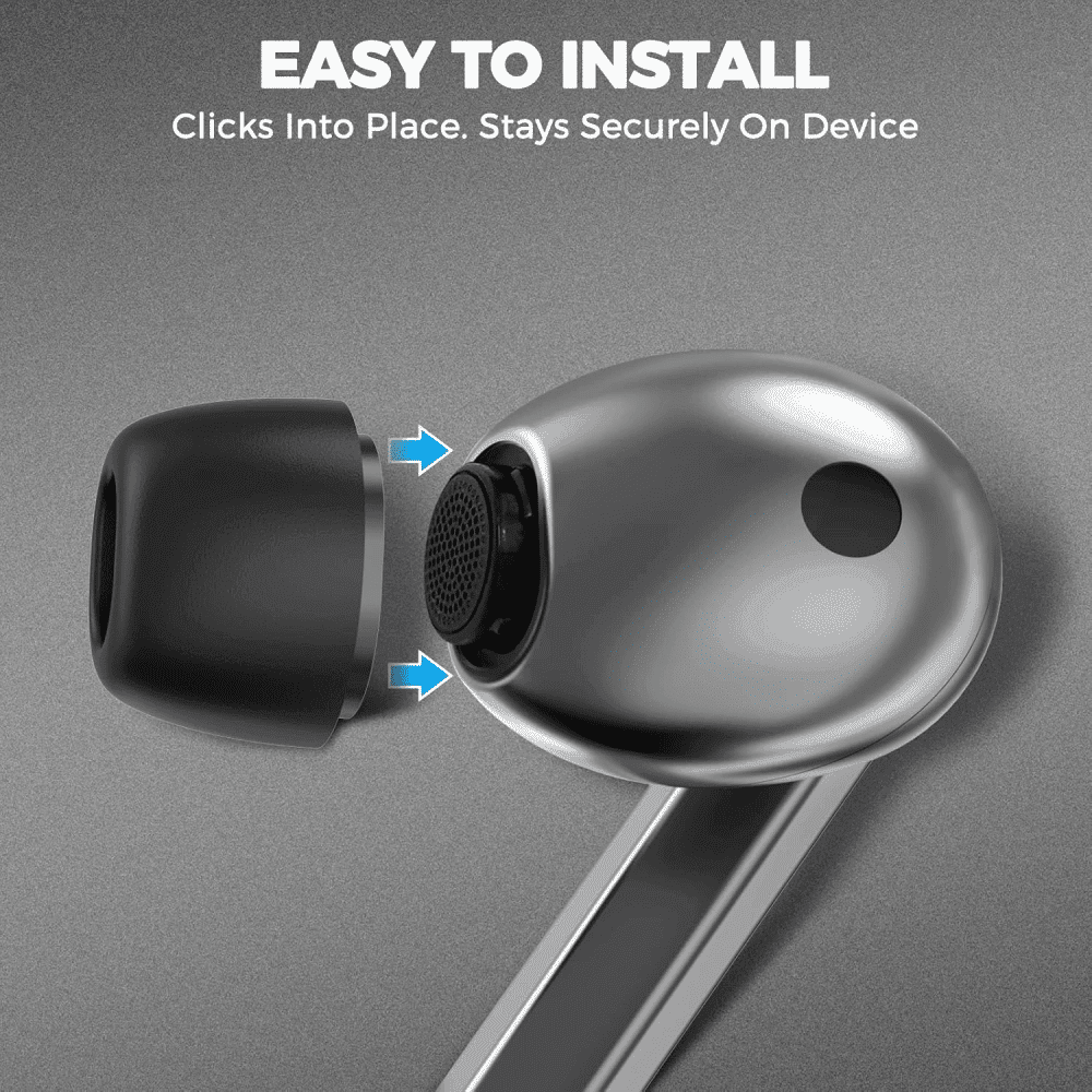 Techsuit - (3 Pack) Replacement Ear Tips Airvibe (et3) -For Samsung Galaxy Buds 3 Pro, Premium Silicone S, M, L Sizes - White 3