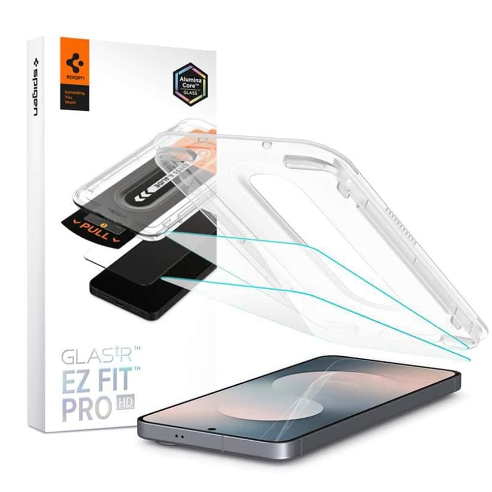 Spigen - Glas.tr Ez-Fit Pro Hd (2 Pack) - Samsung Galaxy S25 Fe - Clear