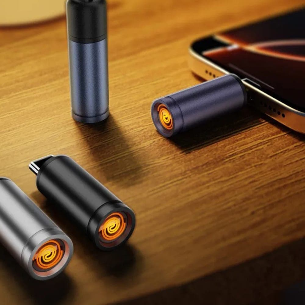 Μίνι Αναπτήρας USB-C Αντιάνεμος - Αλουμίνιο, 6W, Φορητός - Techsuit Smokex - Γκρι 2