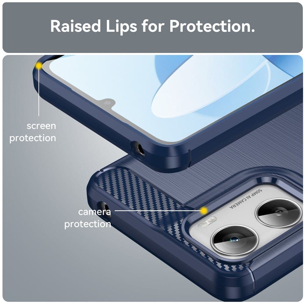 Techsuit Carbon Silicone - θήκη για Motorola Moto G06 - Μπλε 2
