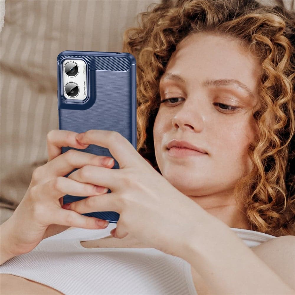Techsuit Carbon Silicone - θήκη για Motorola Moto G06 - Μπλε 6