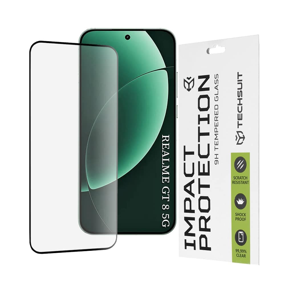 Techsuit - 111d Full Cover / Full Glue Glass - Realme Gt 8 Pro - Black