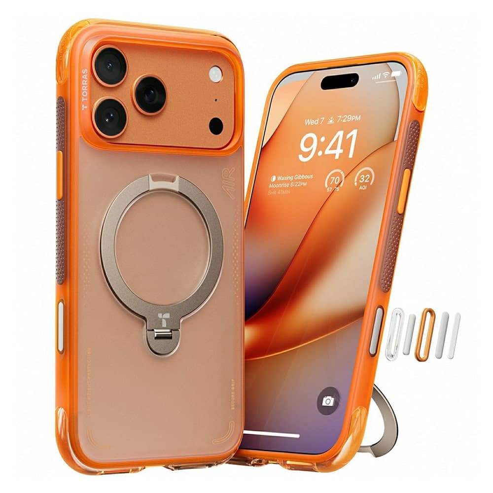 Torras - Ostand Spin Air Series - Iphone 17 Pro Max - Horizon Orange
