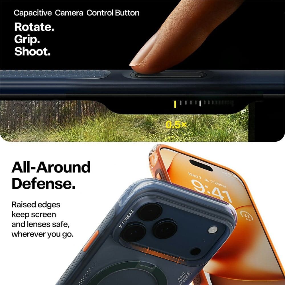 Torras - Ostand Spin Air Series - Iphone 17 Pro - Horizon Orange 7