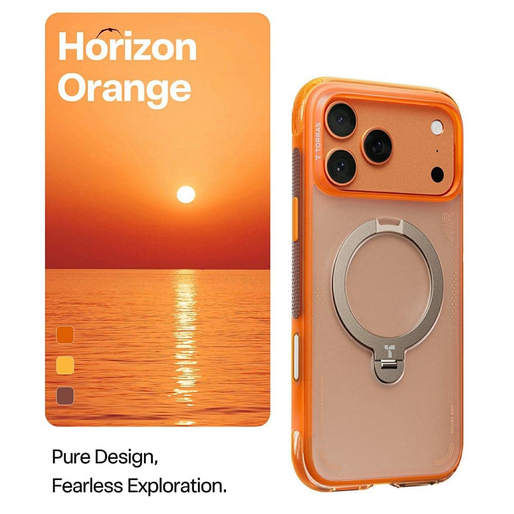 Torras - Ostand Spin Air Series - Iphone 17 Pro - Horizon Orange 3