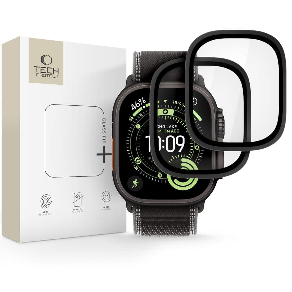 Σκληρυμένο γυαλί Tech-Protect Glass Ring 2-Pack Apple Watch Ultra 1 / 2 / 3 (49 Mm) Black