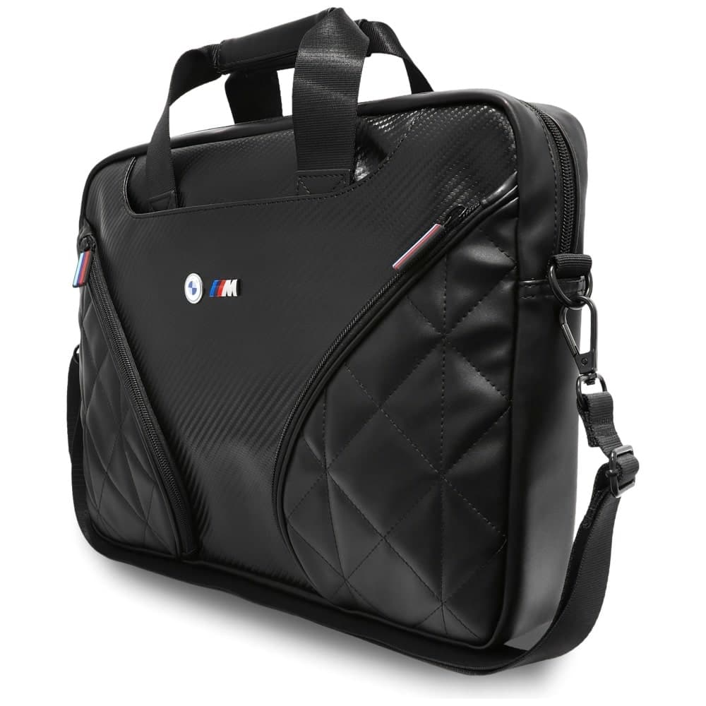 Bag Bmw Carbon Pockets & Metal Logo 16" Black 2