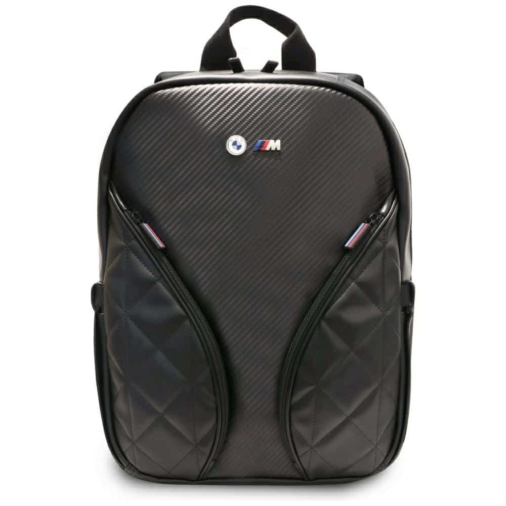 Backpack Bmw Carbon Pockets & Metal Logo 16" Black