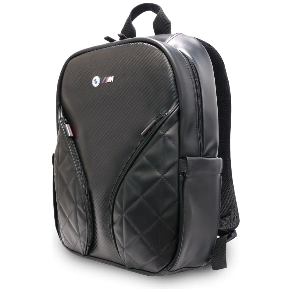Backpack Bmw Carbon Pockets & Metal Logo 16" Black 2