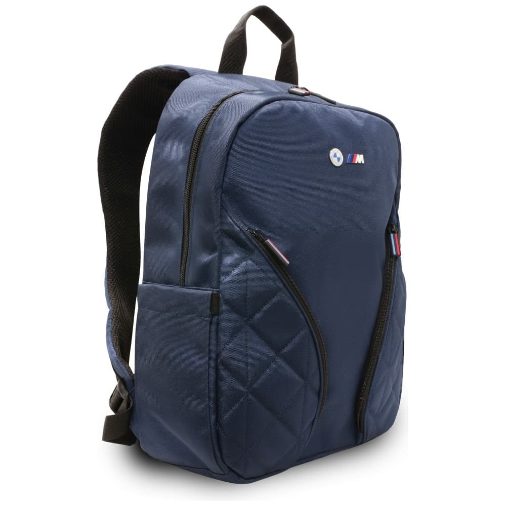 Backpack Bmw Nylon Pockets & Metal Logo 16" Navy 3