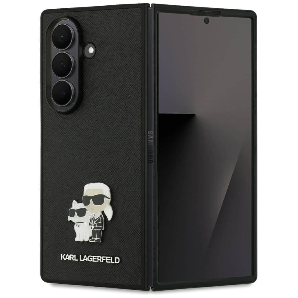 Karl Lagerfeld Saffiano Karl&Choupette Pin - θήκη για Samsung Galaxy Z Fold7 - Μαύρο