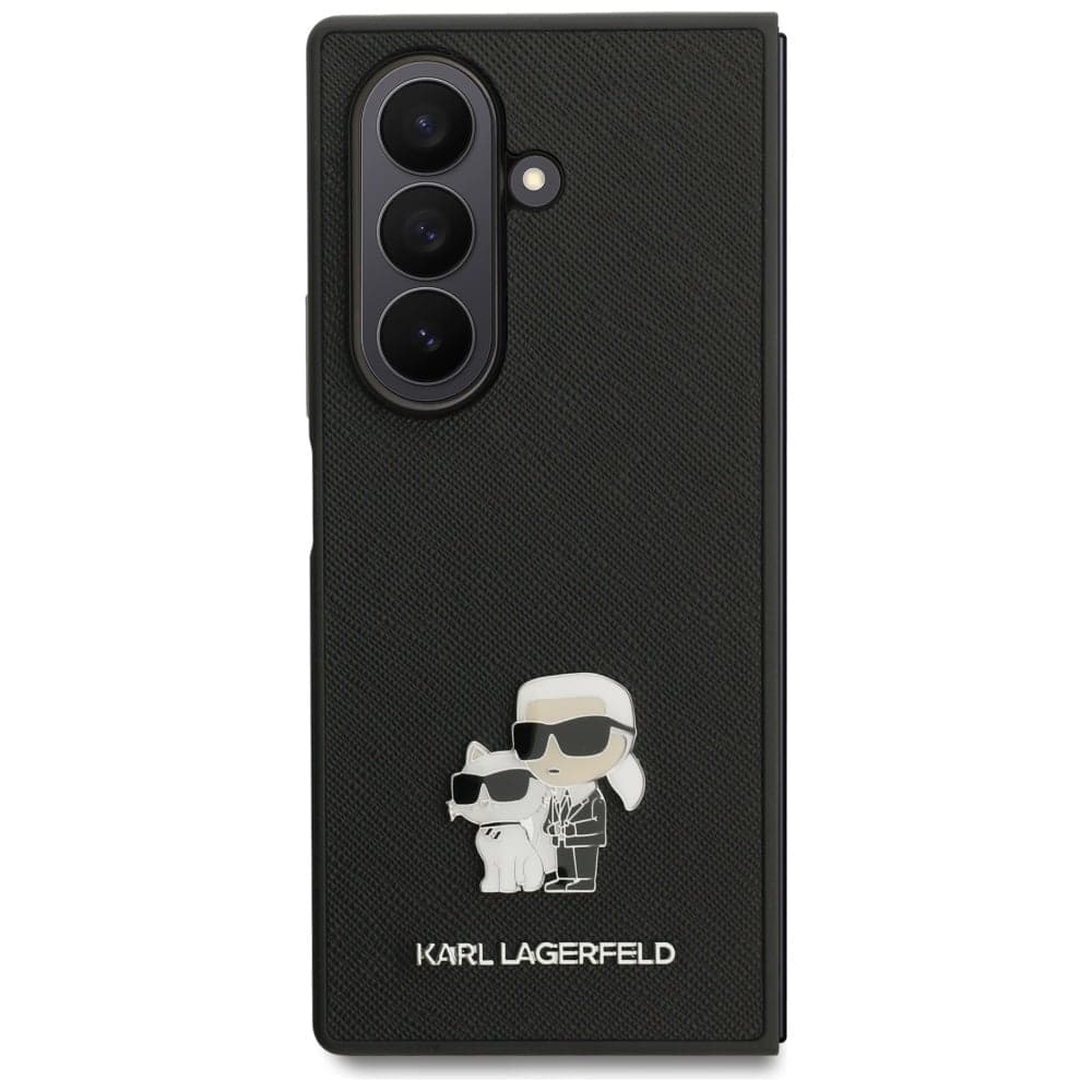 Karl Lagerfeld Saffiano Karl&Choupette Pin - θήκη για Samsung Galaxy Z Fold7 - Μαύρο 2