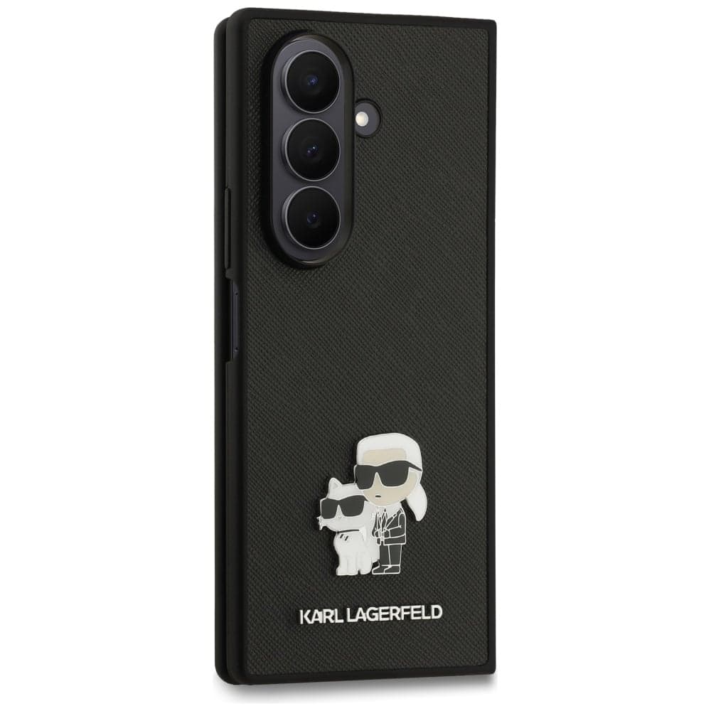 Karl Lagerfeld Saffiano Karl&Choupette Pin - θήκη για Samsung Galaxy Z Fold7 - Μαύρο 5