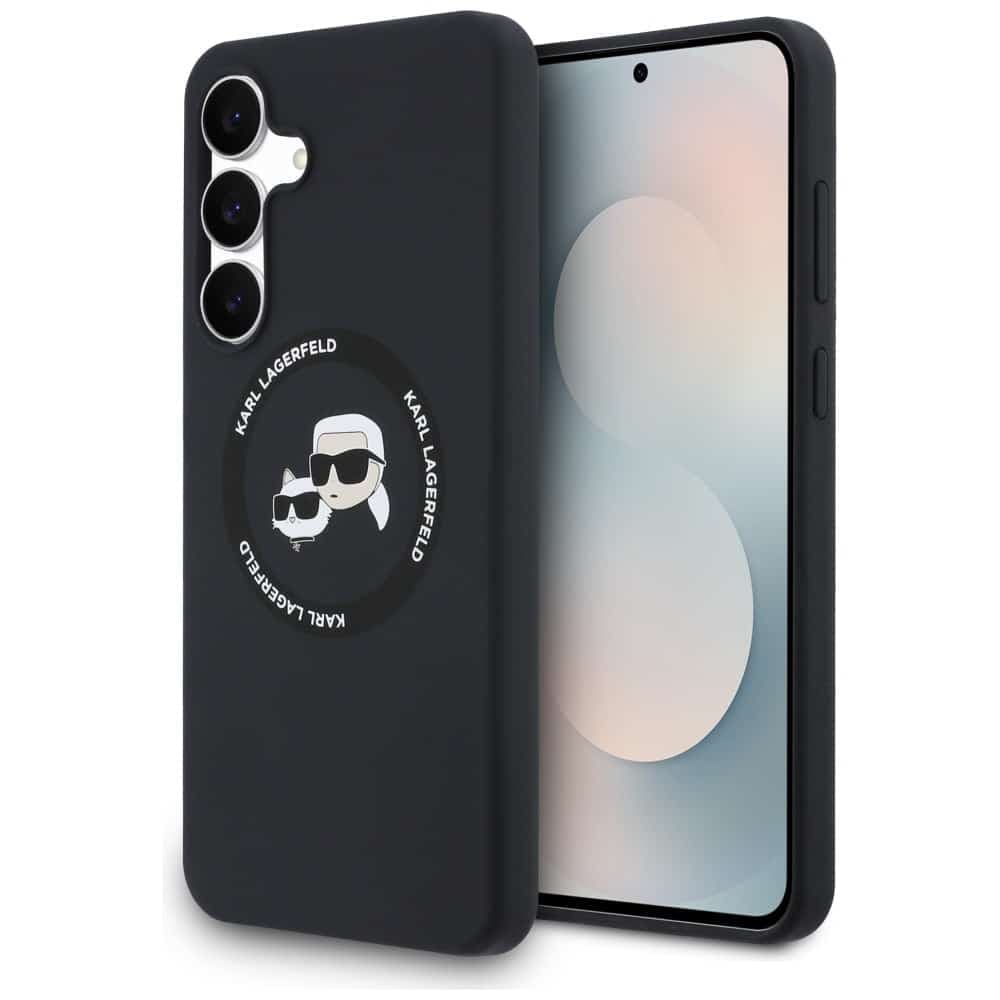 Karl Lagerfeld Silicone Karl&Choupette Heads MagSafe - θήκη για Samsung Galaxy S25 FE - Μαύρο
