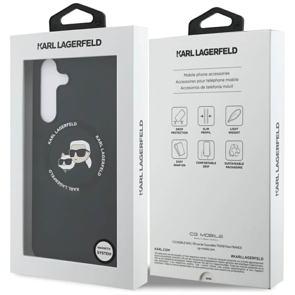 Karl Lagerfeld Silicone Karl&Choupette Heads MagSafe - θήκη για Samsung Galaxy S25 FE - Μαύρο 8